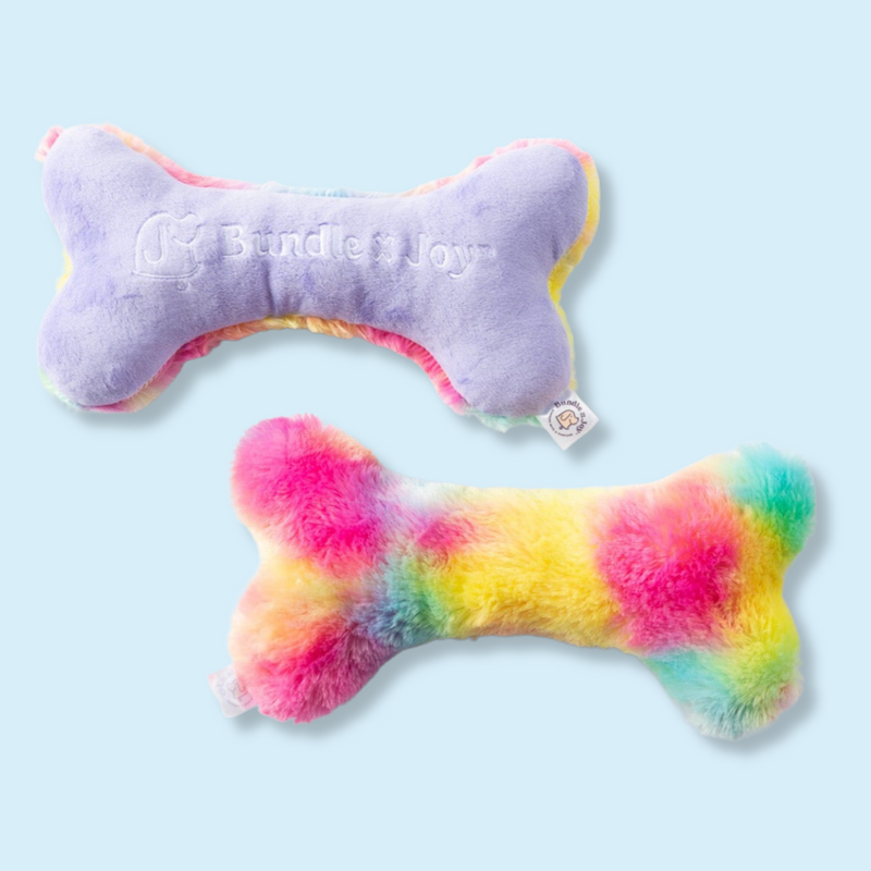 Plush Bone Dog Toy Soft Toy for Fetch Cuddles Play Bundle x Joy