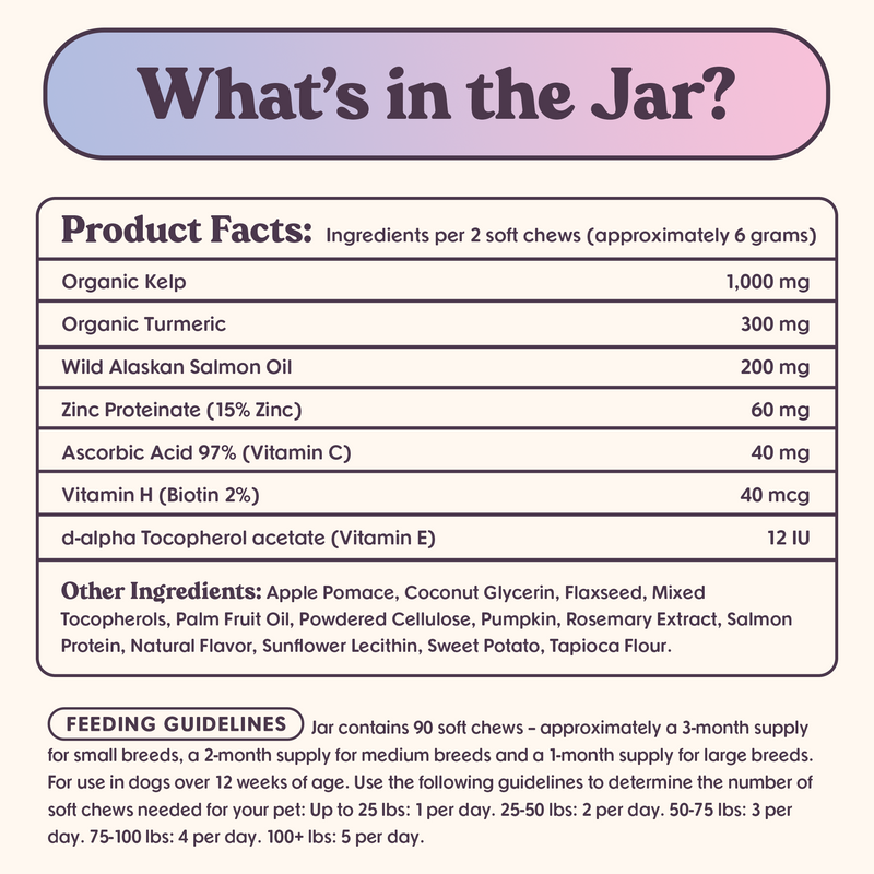 Skin & Coat Supplement for Dogs - Glowing